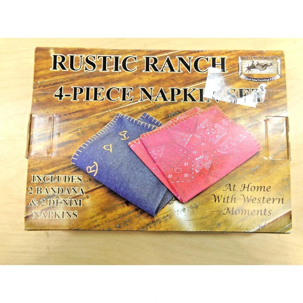 Western Moments Rustic Ranch 4 Reversible Placemats & 4 Pc Napkin Set‎ NEW